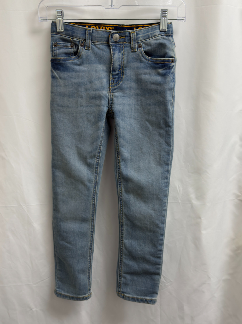 Levi's 510 Skinny Leg Denim Blue Jeans Boys Size 7 Reg Light Wash Transitional